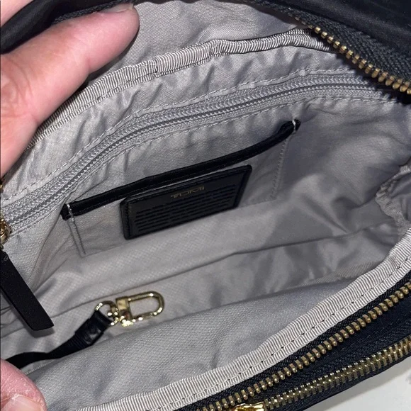 Tumi Madison Black Nylon Belt Bag with Gold Hardware Accents - Picture 11 of 16